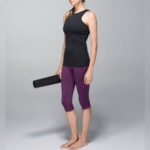Lululemon In The Flow Crop II Leggings Heathered Berry Yum Yum Purple 2 W6B41S